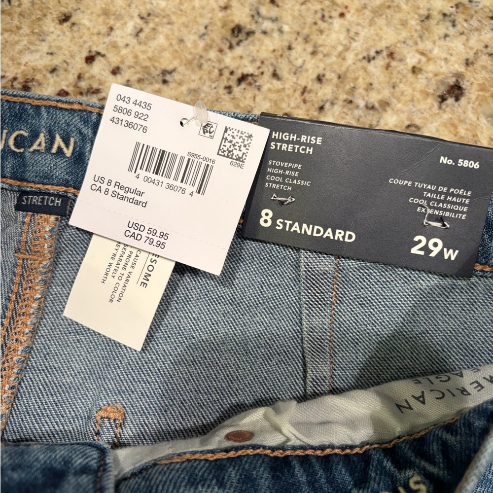 American Eagle Outfitters High-Rise Stretch Double Stitched Stovepipe - Picture 2 of 7